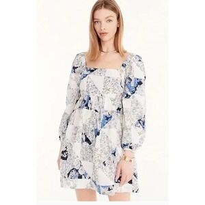 J.Crew Dress Womens XS Floral Cotton Voile Print Patchwork Mini Cottagecore‎